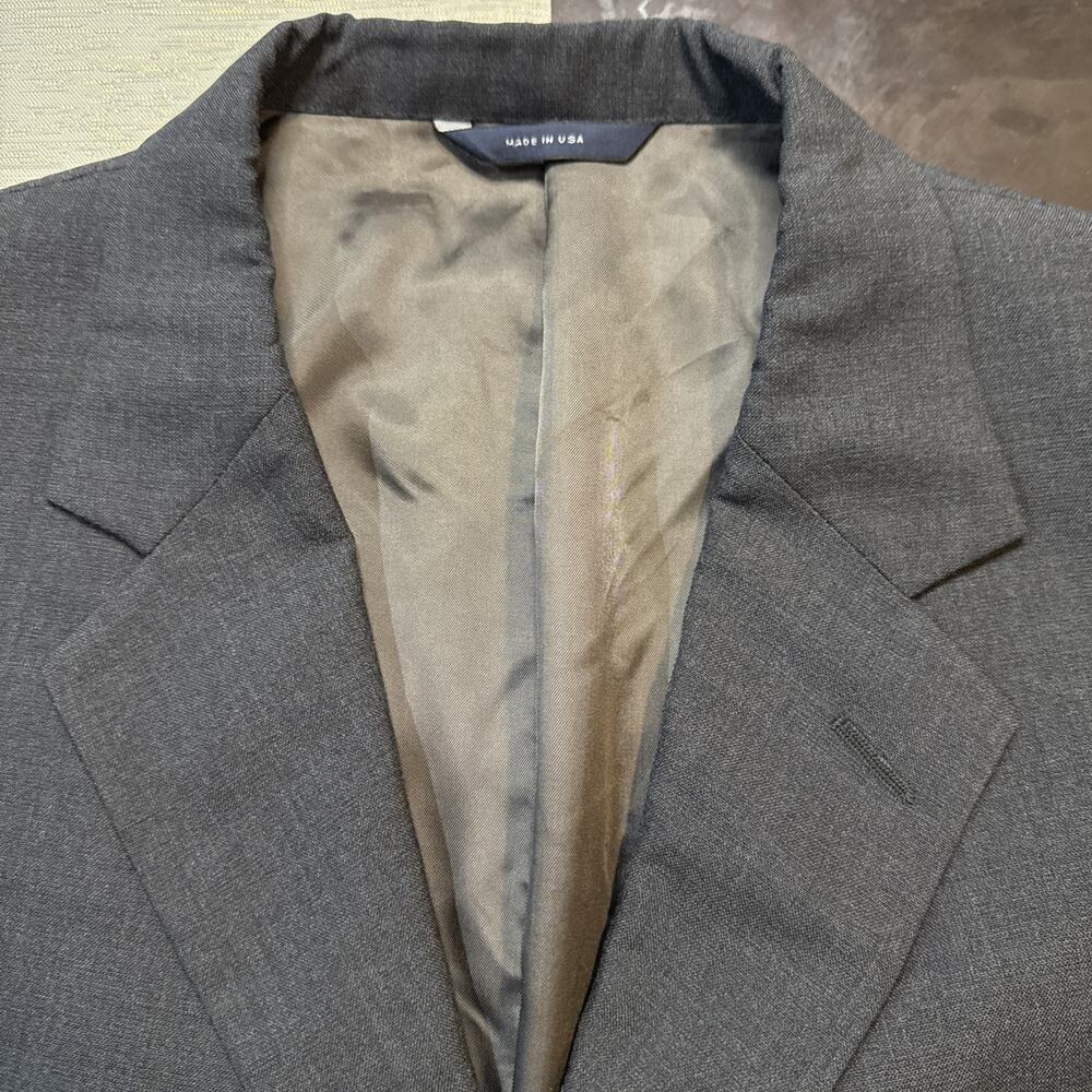 Brooks Brothers Brooksease Mens Charcoal Blazer 48R Wool USA Made 3 Button - Picture 2 of 14